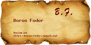 Boros Fodor névjegykártya