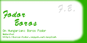 fodor boros business card